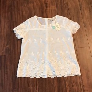 Crescent white knit top